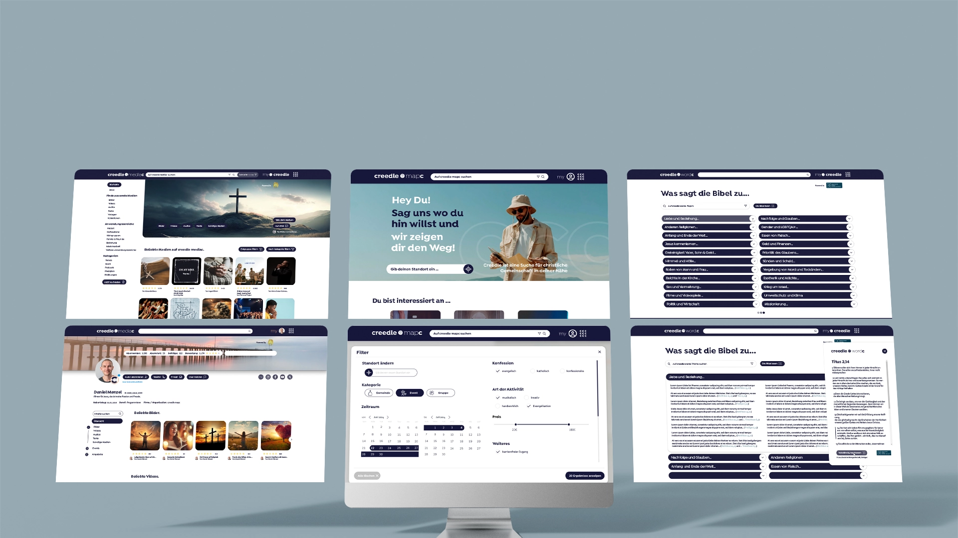 Aktuelle Mockups des arven.io-Kunden creedle.io